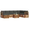 vidaXL Set divano sezionale con cuscino 9 pcs Naturale e Antracite