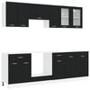 vidaXL Unit&agrave; Cucina Lyon 8 pcs Rovere Nero Legno multistrato