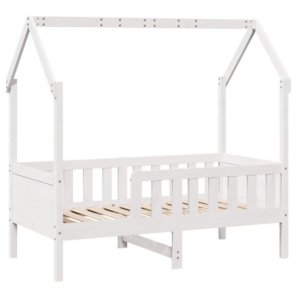 vidaXL Giroletto Casetta Bambini Bianco 70x140 cm Legno Massello Pino