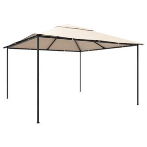 vidaXL Gazebo Padiglione Tenda Tettoia 4x4 m Acciaio Beige
