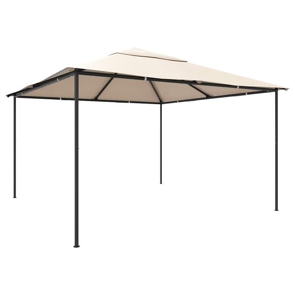 vidaXL Gazebo Padiglione Tenda Tettoia 4x4 m Acciaio Beige