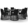 vidaXL Set da Pranzo da Giardino 7 pz Nero con Cuscini in Rattan PVC