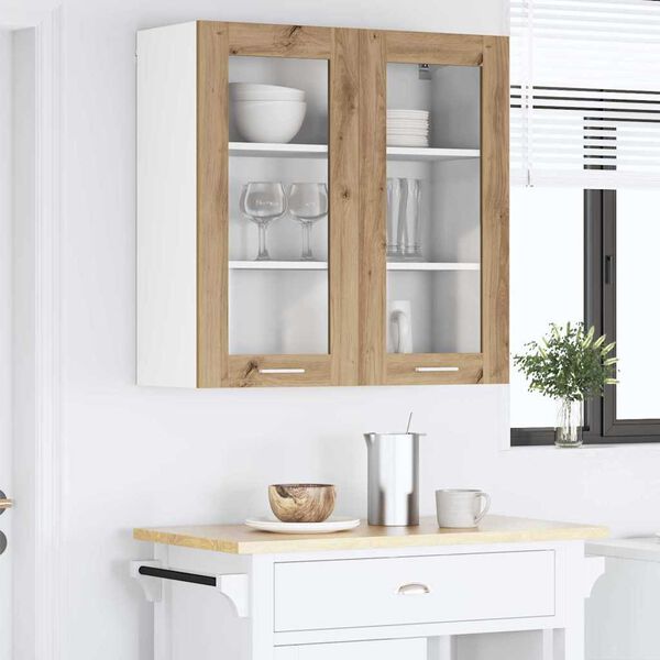 vidaXL Armadio pensile con porta Rovere artigianale 80 x 31 x 80 cm