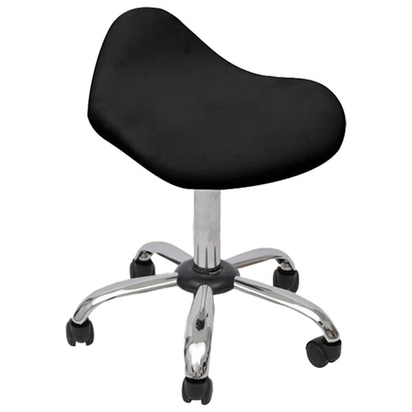 vidaXL Sgabello Spa da Salone con ruota Nero 50 x 50 x (58,5-74,5) cm