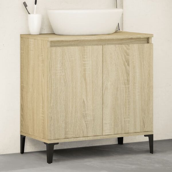 vidaXL Mobile Lavabo Rovere Sonoma 58x33x60 cm in Legno Multistrato