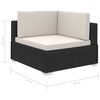vidaXL Set Divani da Giardino 8 pz con Cuscini in Polyrattan Nero
