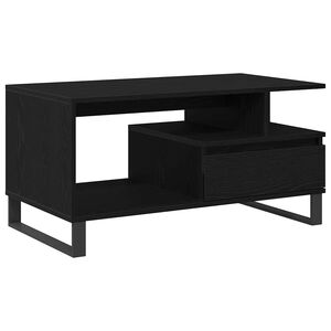 vidaXL Tavolino da salotto Rovere Nero 90 x 49 x 45 cm