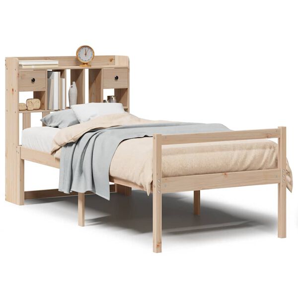 vidaXL Letto Libreria senza Materasso 90x200 cm Legno Massello Pino