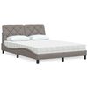 vidaXL Letto con Materasso Tortora 120x200 cm in Tessuto