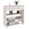 vidaXL Tavolo Consolle Bianco 90x35x90 cm Legno Massello di Pino
