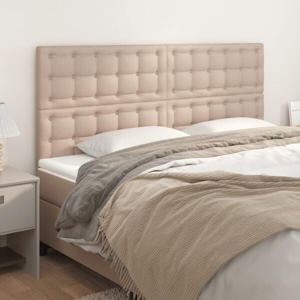 vidaXL Testiera Cappuccino 180x5x118/128 cm in Similpelle