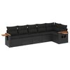 vidaXL Set Divano da Giardino 6 pz con Cuscini Nero in Polyrattan
