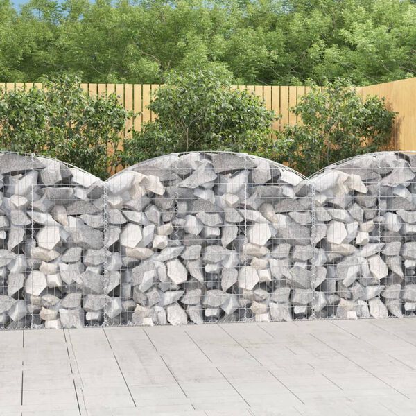 vidaXL Cesto Gabbione ad Arco 150x30x100/120 cm Ferro Zincato
