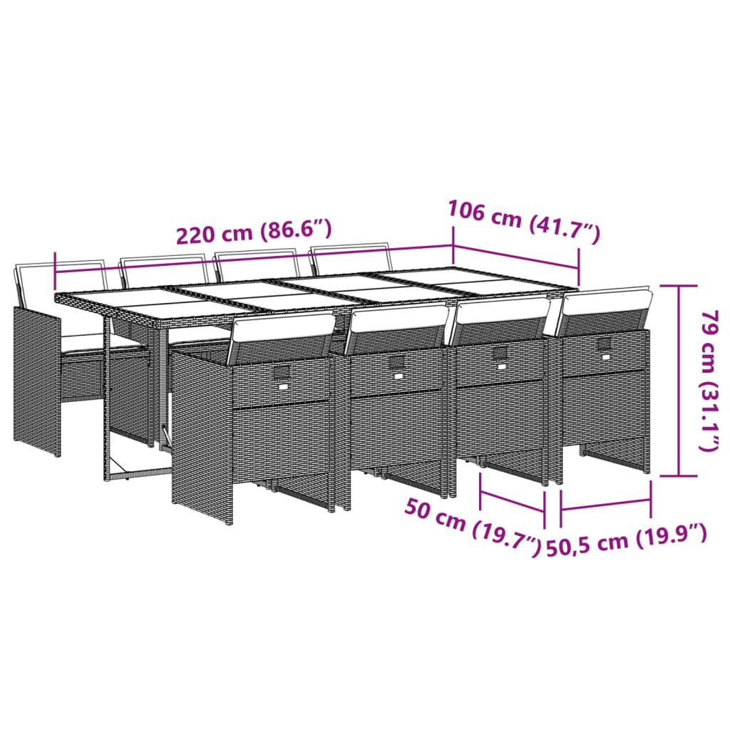VidaXL Set Giardino 5 Pezzi In Legno Di Acacia Con Cuscini, Divani E Tavolo 100x60 Cm, Per Esterni, Patio E Balcone