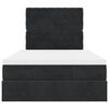 vidaXL Struttura Letto Pouf con Materasso Nero 120x190 cm in Tessuto