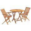 vidaXL Set Bistro da Giardino Pieghevole 3 Pezzi 3 pz Naturale