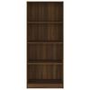 vidaXL Libreria 4 Ripiani Rovere Marrone 60x24x142cm Legno Multistrato