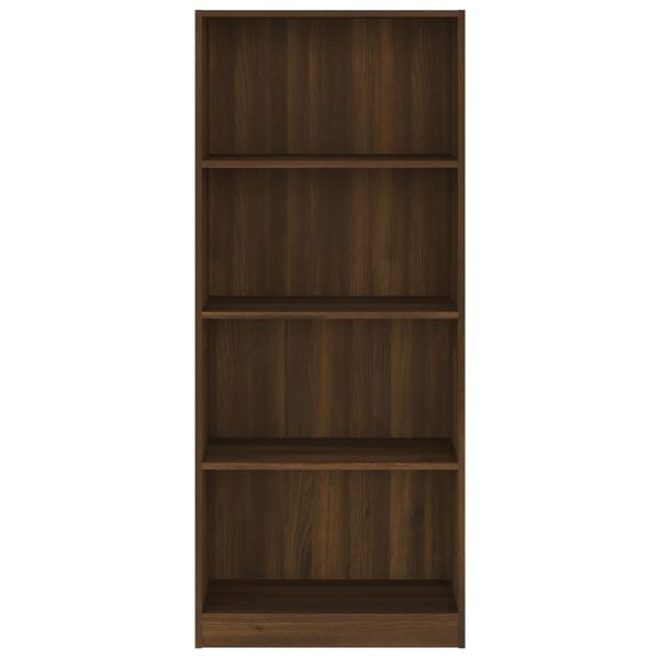 vidaXL Libreria 4 Ripiani Rovere Marrone 60x24x142cm Legno Multistrato