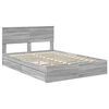vidaXL Letto con Contenitore con testiera Grigio Sonoma 140 x 200 cm