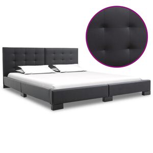 vidaXL Struttura letto senza materasso in similpelle nera 200x160 cm