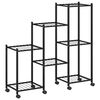 vidaXL Portafiori con Ruote 83x25x83,5 cm Ferro Nero