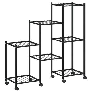vidaXL Portafiori con Ruote 83x25x83,5 cm Ferro Nero