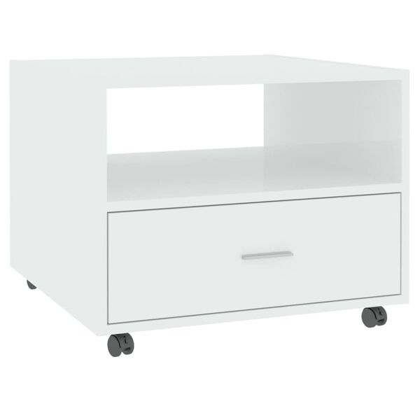 vidaXL Tavolino Salotto Bianco Lucido 55x55x40 cm in Legno Multistrato