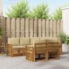 vidaXL Set divani 7 pcs Naturale e Beige Legno di Acacia Massello