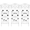 vidaXL Recinzione per Giardino 3 pz Nero 110,5 x 42,5 cm Acciaio