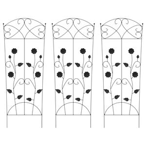 vidaXL Recinzione per Giardino 3 pz Nero 110,5 x 42,5 cm Acciaio
