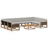 vidaXL Set di divani da esterno 10 pcs Naturale e Grigio Chiaro