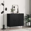 vidaXL Credenza Rovere Nero 90 x 32,5 x 80 cm Legno multistrato