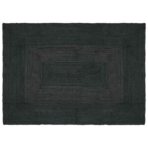 vidaXL Tappeto da Area Grigio Scuro 140 x 200 cm Juta