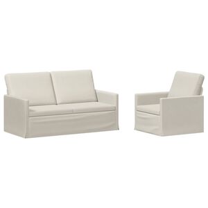 vidaXL Set di divani 2 pcs Crema Velluto (V)