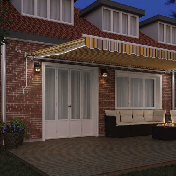 vidaXL Tenda Retrattile Multicolore 600 &times; 350 cm Poliestere e Metallo