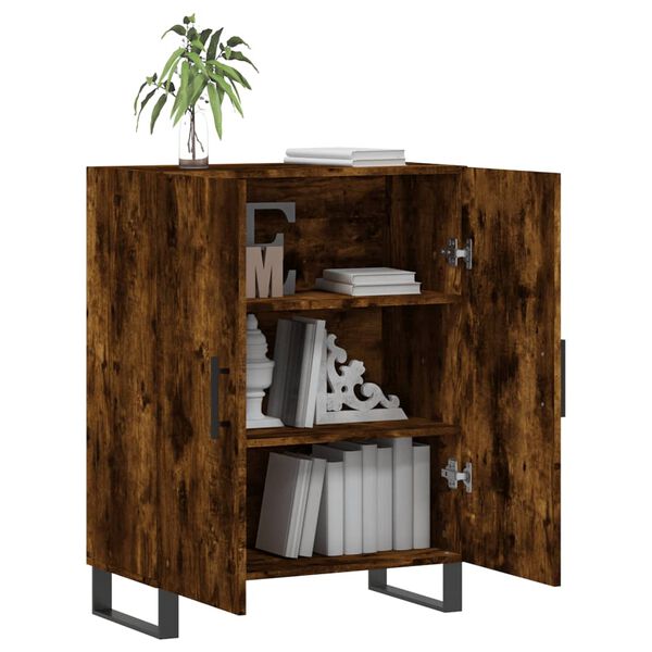 vidaXL Credenza Rovere Fumo 69,5x34x90 cm in Legno Multistrato