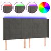 vidaXL Testiera a LED Grigio Scuro 183x16x118/128cm inTessuto