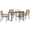 vidaXL Set da Pranzo per Giardino 5 pcs Nero Legno di Acacia Massello