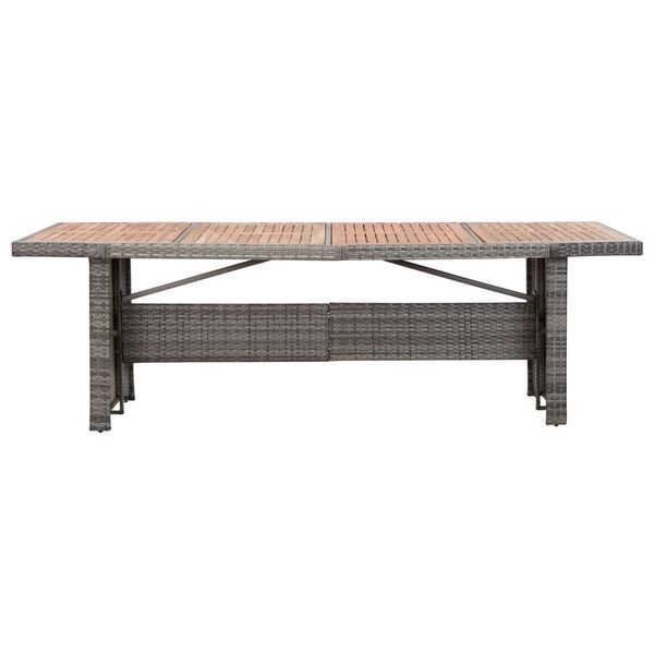 vidaXL Tavolo da Giardino 240x90x74 cm in Polyrattan e Massello Acacia