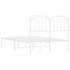 vidaXL Giroletto con Testiera in Metallo Bianco 120x200 cm