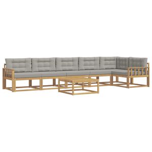 vidaXL Set di divani da esterno 7 pcs Bianco e Grigio Chiaro