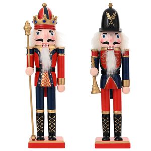 vidaXL Schiaccianoci di Natale TURKU 2 pz Rosso e Nero 30 cm