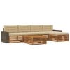 vidaXL Set di divani da esterno 6 pz Naturale e Beige Poliestere