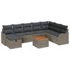 vidaXL Set Divano da Giardino 9 pz Grigio Poly Rattan