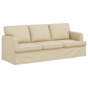 vidaXL Divano Crema 201 x 80 x 85 cm Tessuto