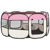 vidaXL Box per Cani Pieghevole con Borsa Trasporto Rosa 145x145x61 cm