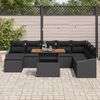 vidaXL Set da Pranzo per Giardino con cuscino 9 pcs Nero e Marrone
