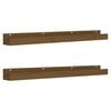 vidaXL Mensole da Parete 2 pz Ambra 110x12x9 cm Legno Massello di Pino