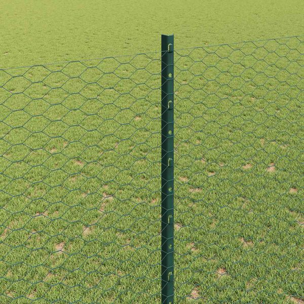 vidaXL Recinzione con Posto Verde 1,6 x 100 m Acciaio e PVC