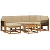 vidaXL Set di divani da esterno 7 pz 6-Posti Naturale e Beige